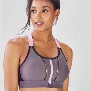 EUC FABLETICS ZOE High Support Impact Front Zip Sports Bra  Women’s Size Mrdium